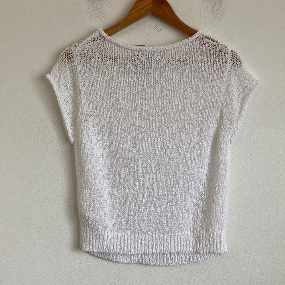 J Crew Montauk textured sweater-tee‎ White Tee Size L - Picture 2 of 4